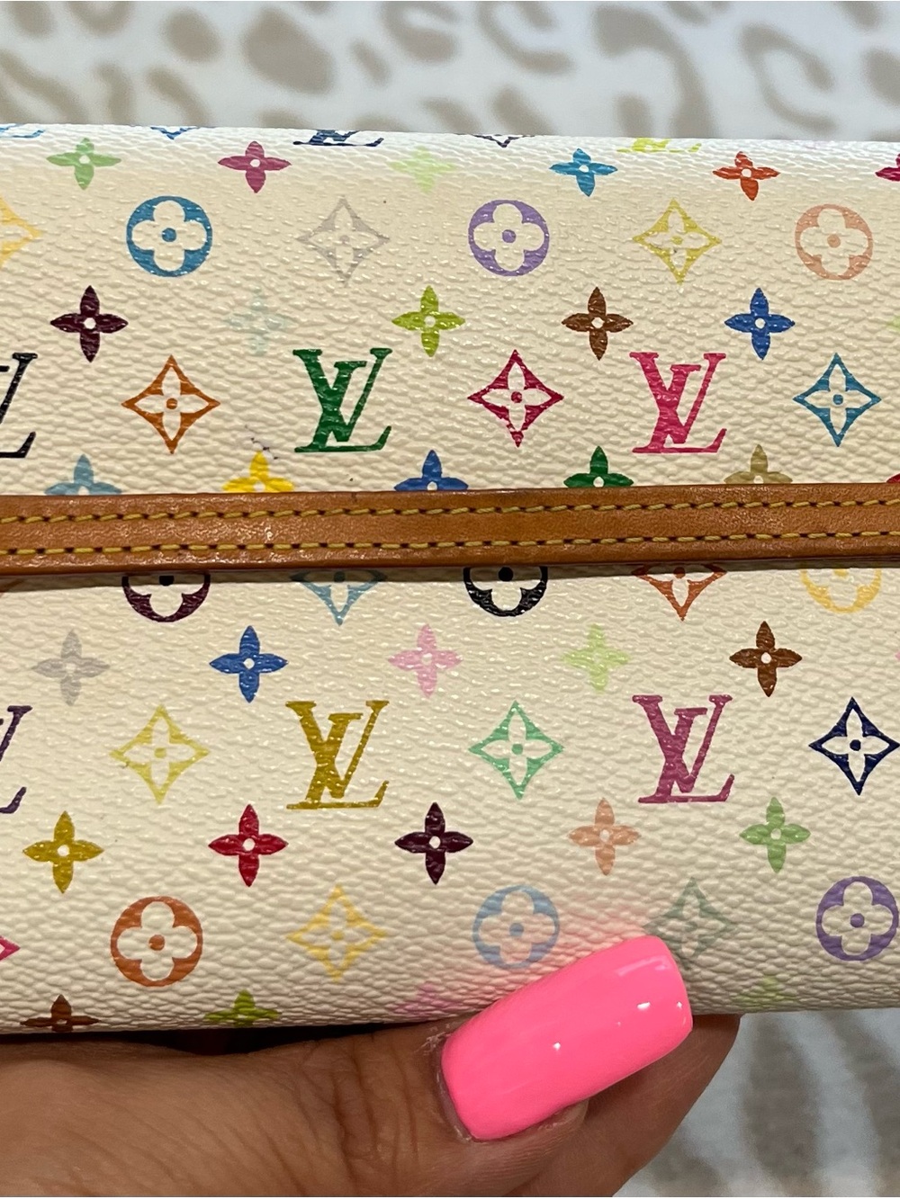 Louis Vuitton White Multicolor Monogram Wallet
